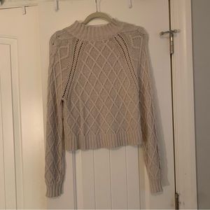 American eagle cream cable knit sweater, size small